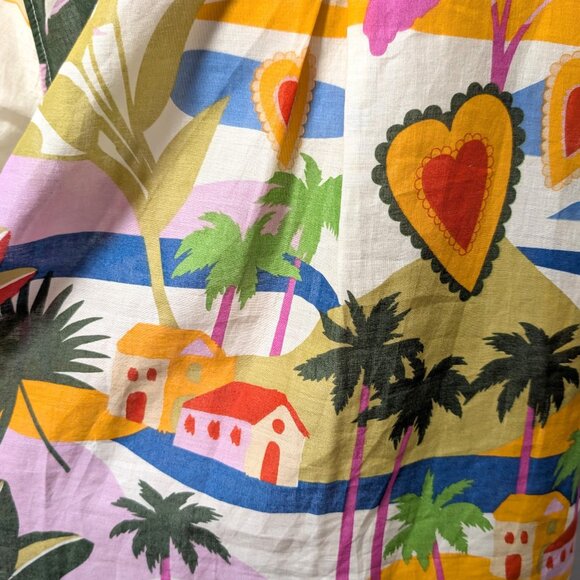 True Destinations Womens Size XS NWT Flaw Tropical Palm Scene Tunic Coverup Top - Picture 6 of 12